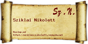 Sziklai Nikolett névjegykártya