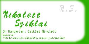 nikolett sziklai business card